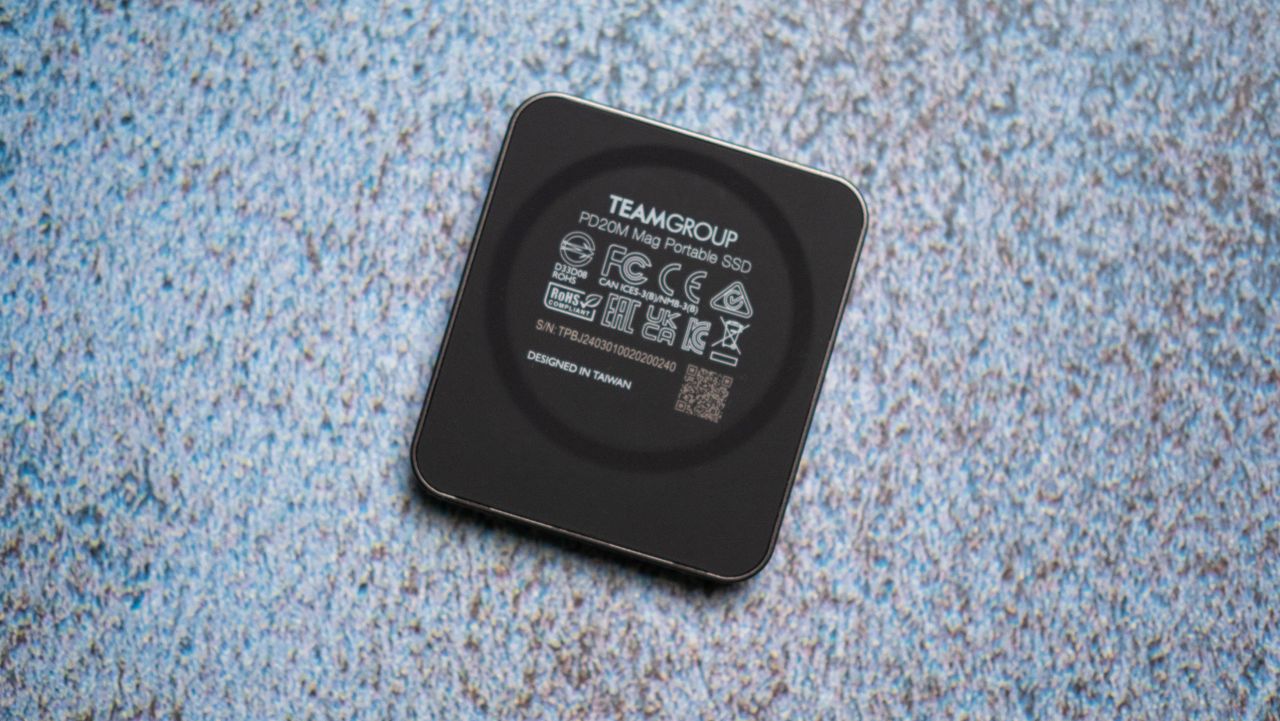 TeamGroup PD20M MagSafe SSD design photos against a craft sheet