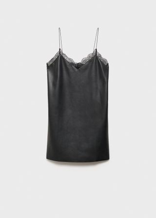 Leather-Effect Slip Dress - Women | Mango Usa