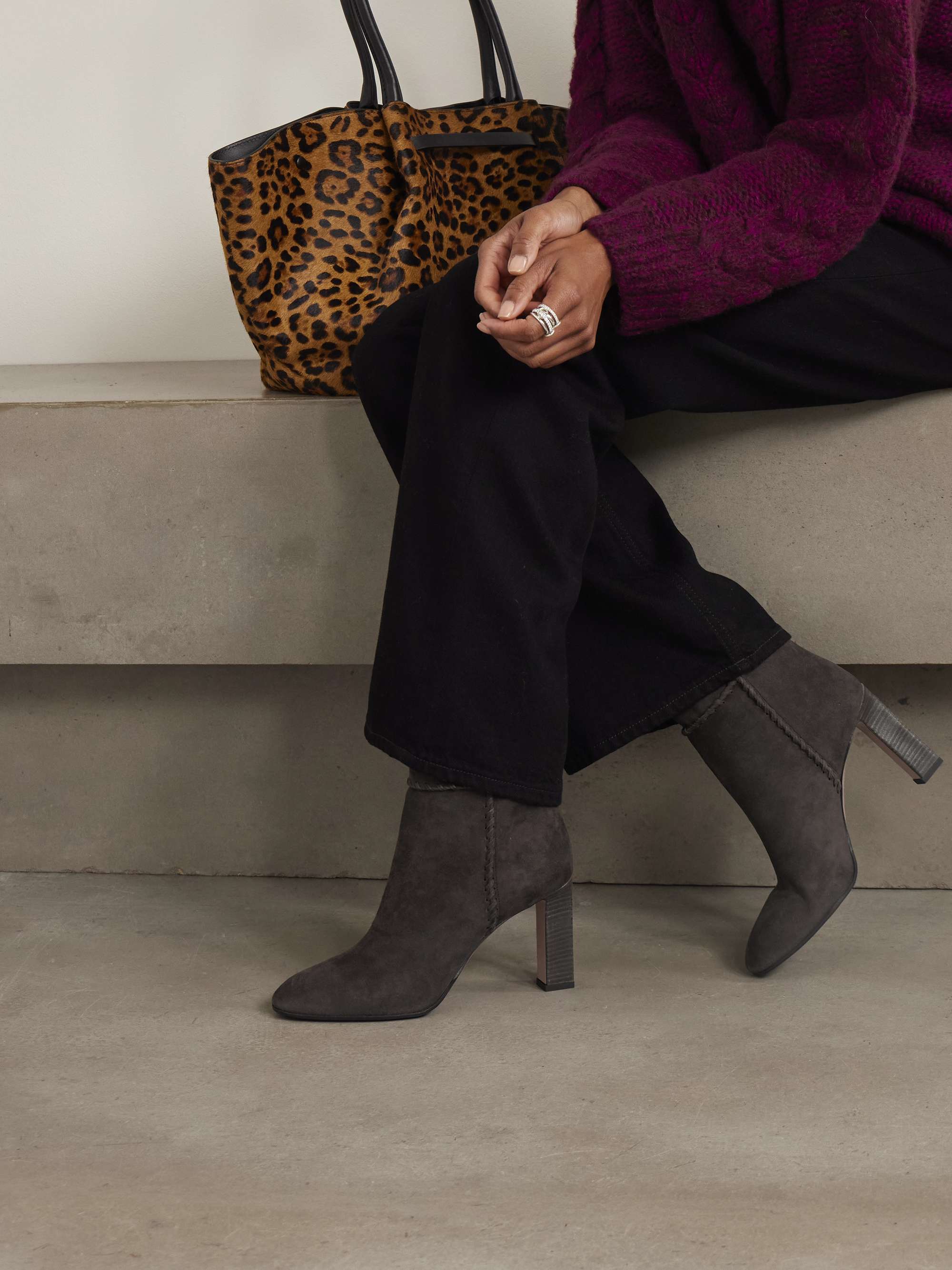 Indy 85 Whipstitched Suede Ankle Boots