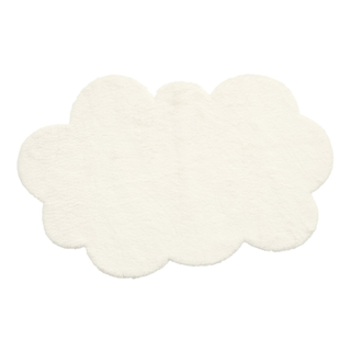 cloud-shaped white rug