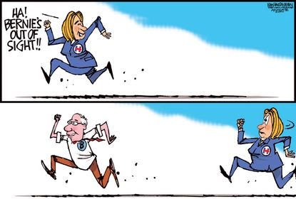 Political cartoon U.S. Clinton Sanders