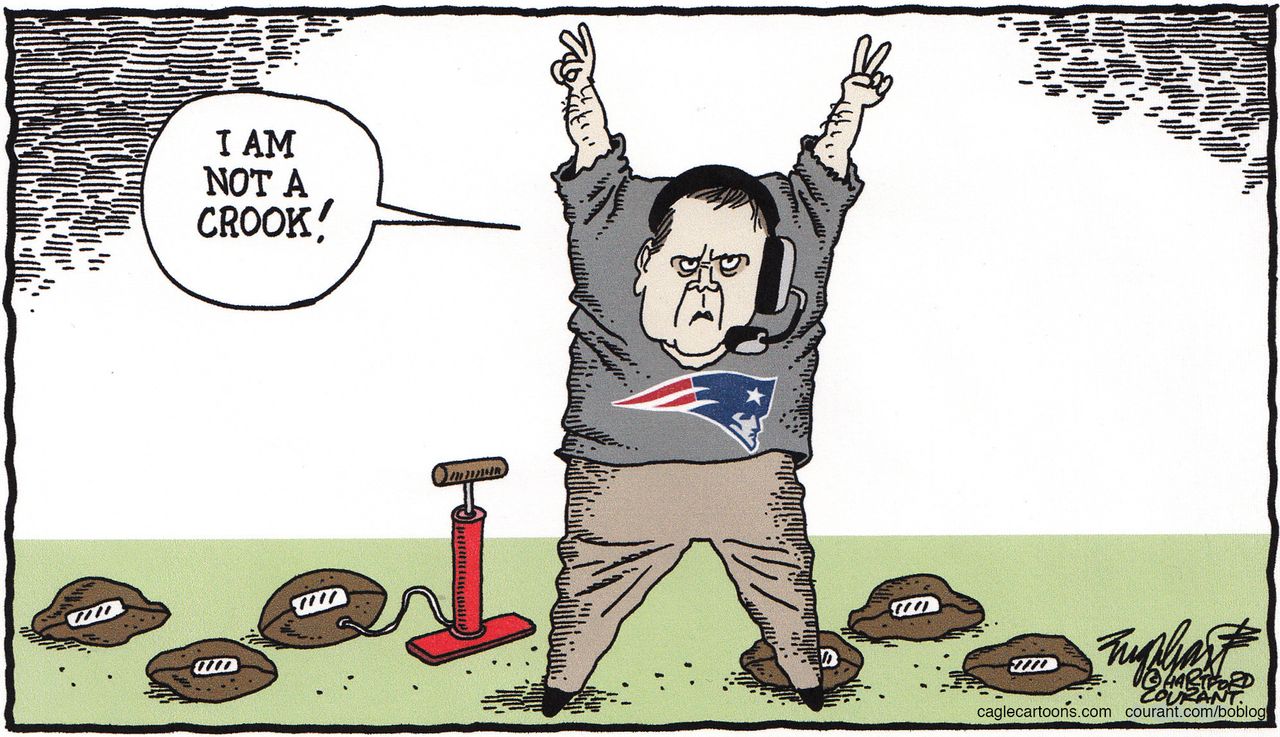 Editorial cartoon sports NFL Patriots