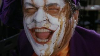 Jack Nicholson in peeling make-up as Joker