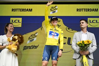 Charlotte Kool in yellow after the second stage of the Tour de France Femmes 2024