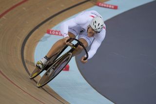 Australia's Matt Glaetzer in the world cup leader's jersey during the men's sprint