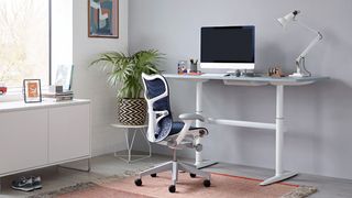 Herman Miller Mirra 2 chair next to desk