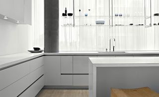 Clean lines in the kitchen of the apartment on New York's Perry Street