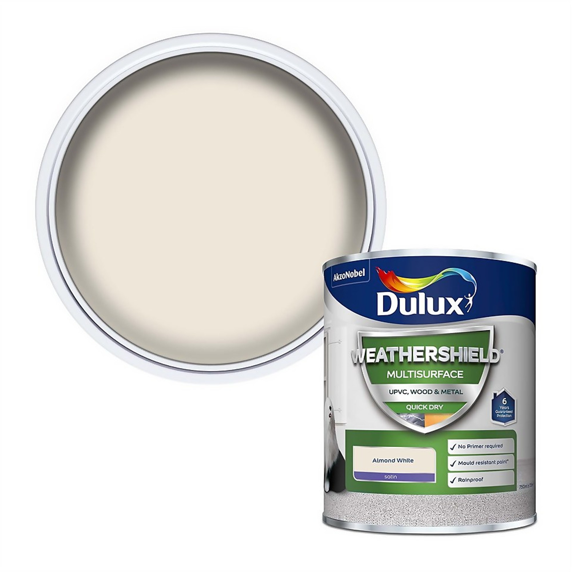 Dulux Weathershield Multi Surface Paint Almond White - 750ml