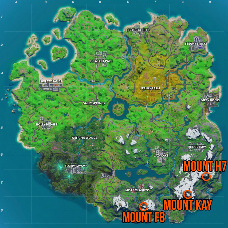 Fortnite Mount H7, Mount F8, and Mount Kay locations: Where to dance at ...