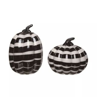 Black and white glass pumpkins