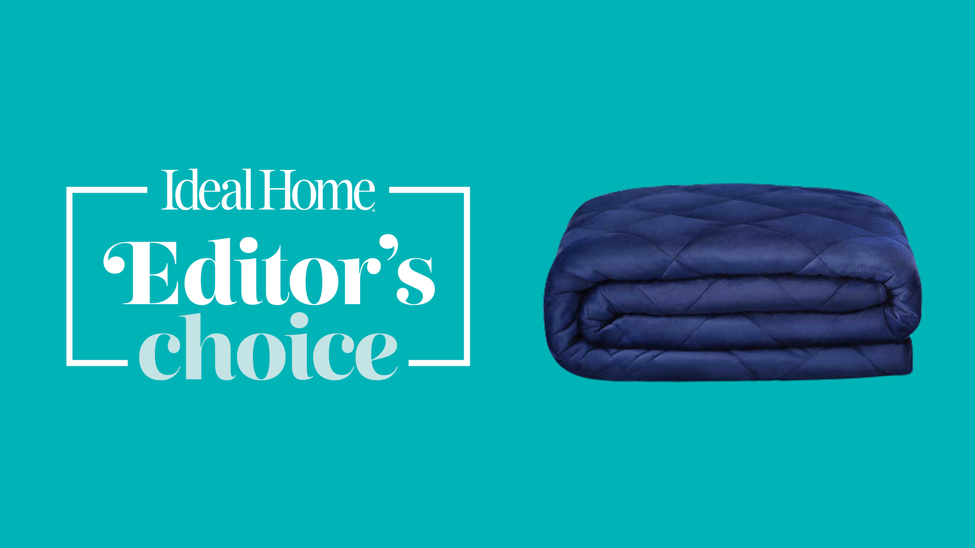 Kuddly weighted blanket on blue background