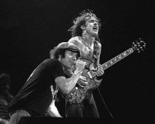 Angus Young and Brian Johnson onstage