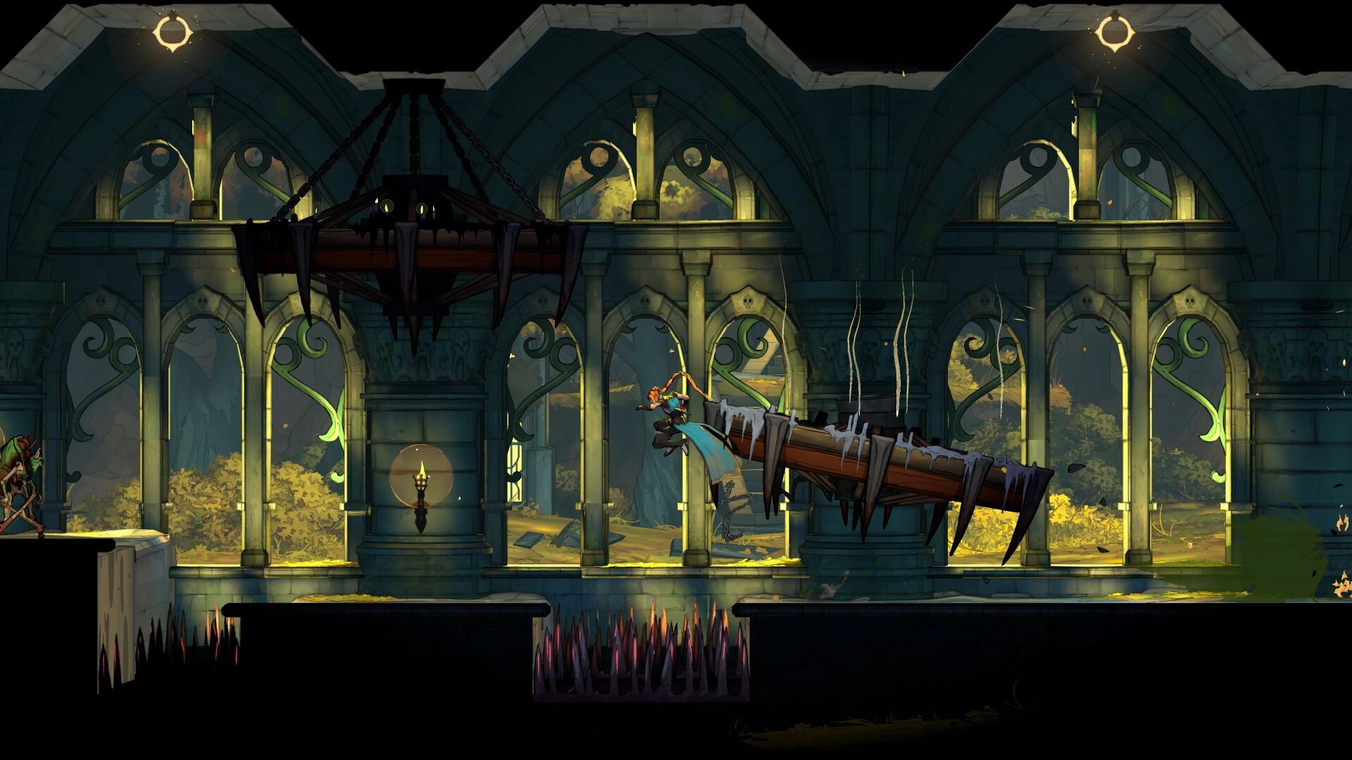 Castlevania: Belmont's Curse gameplay showing the protagonist running through 15th century Paris