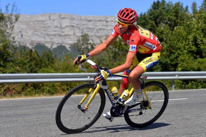 Alberto Contador (Tinkoff-Saxo) in the red jersey