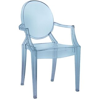 blue see through chair