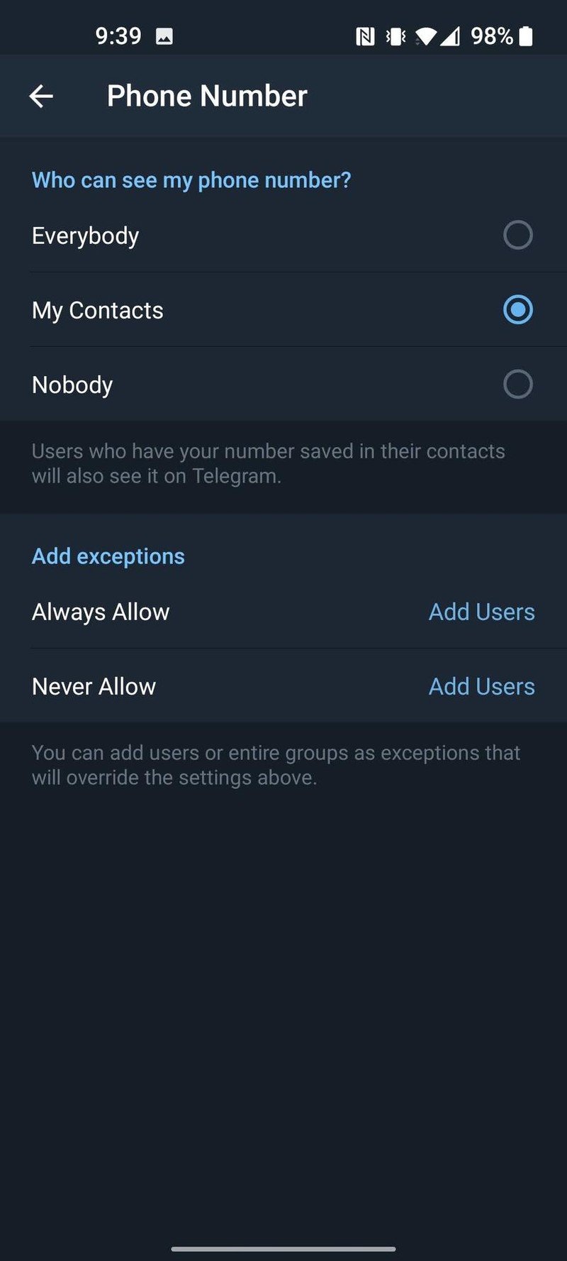 How Hide Phone Number Telegram 5
