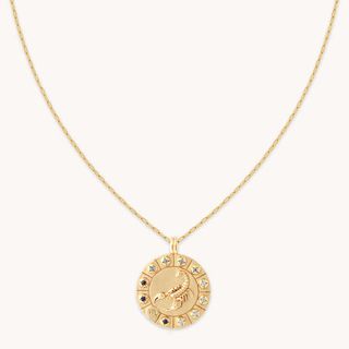 Bold Scorpio zodiac pendant necklace in gold