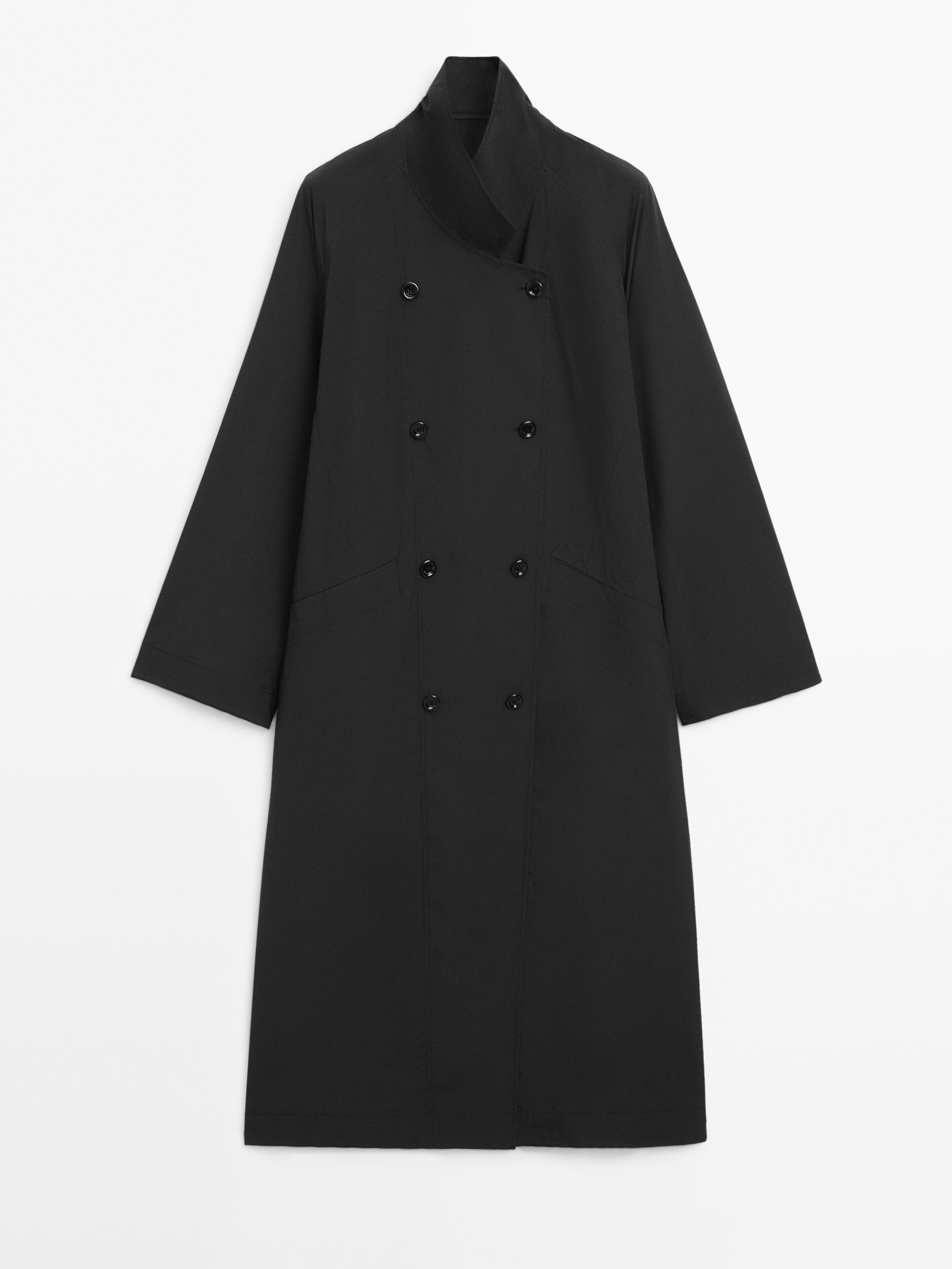 Double-Breasted Technical Trench Coat