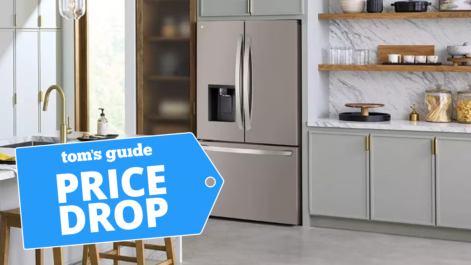 LG refrigerator shown in kitchen