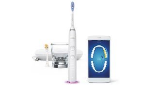 Philips Sonicare DiamondClean Smart toothbrush with charging cup, travel case, and app