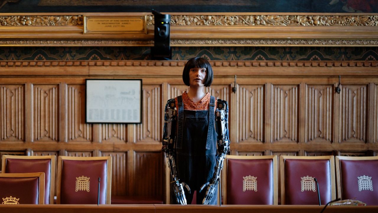 An AI robot at the House of Lords