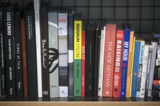 Cycling books on shelf