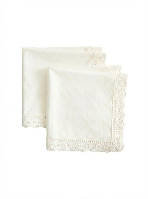 2-Pack Lace-Trimmed Cotton Napkins 