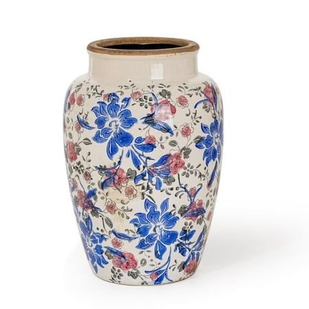 Blue Ceramic Flower Vase