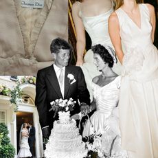 a collage of vintage bridal pictures.