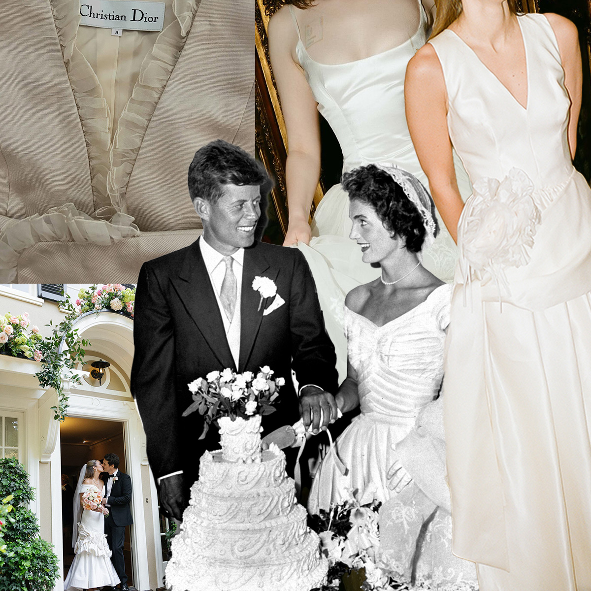 a collage of vintage bridal pictures.