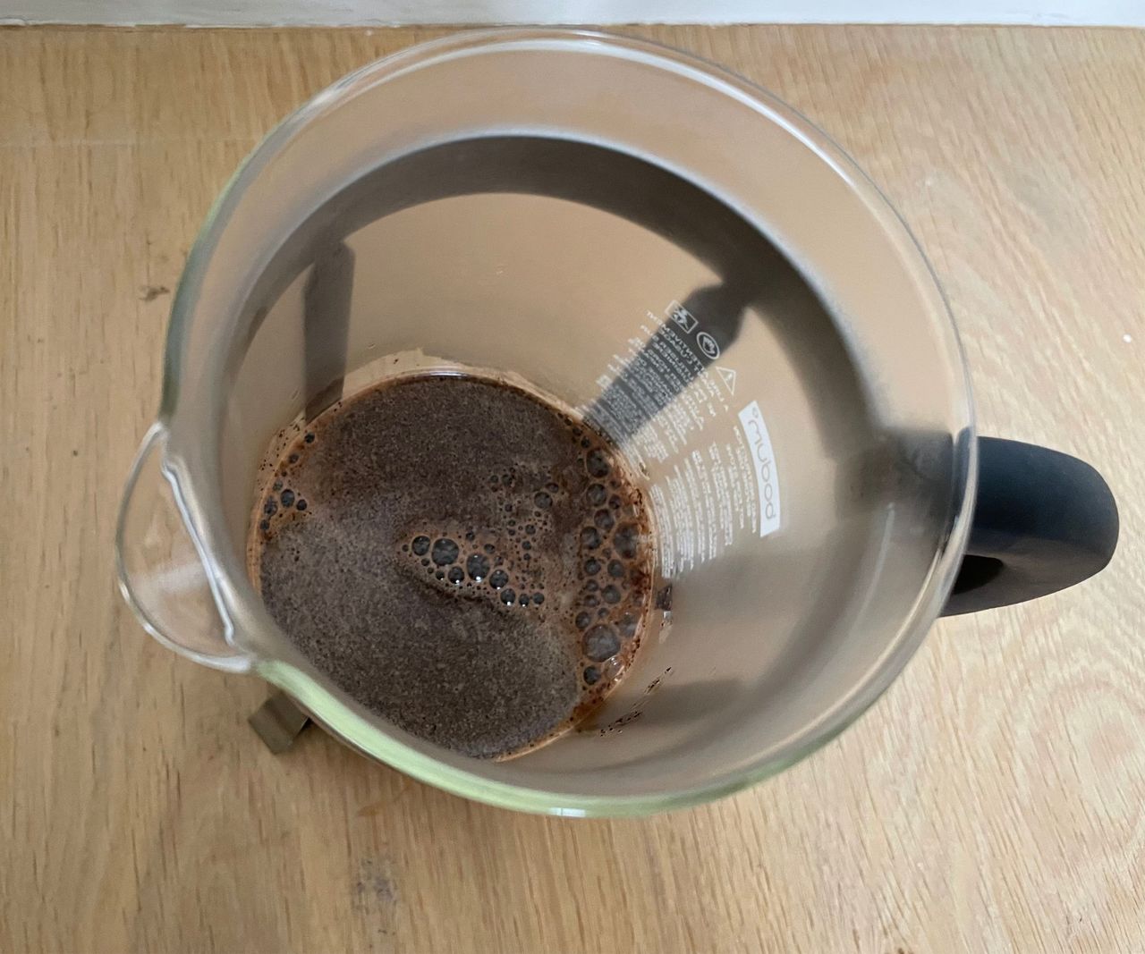 Bodum Chambord French press brewing coffee