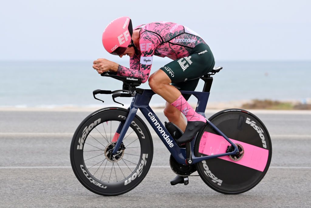 ALICANTE SPAIN AUGUST 30 Mark Padun of Ukraine and Team EF Education Easypost sprints during the 77th Tour of Spain 2022 Stage 10 a 309km individual time trial stage from Elche to Alicante LaVuelta22 WorldTour on August 30 2022 in Alicante Spain Photo by Justin SetterfieldGetty Images