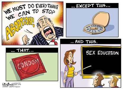 Editorial Cartoon U.S. GOP abortion laws contraceptives