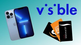 Visible logo, Three giftcards and iPhone 13