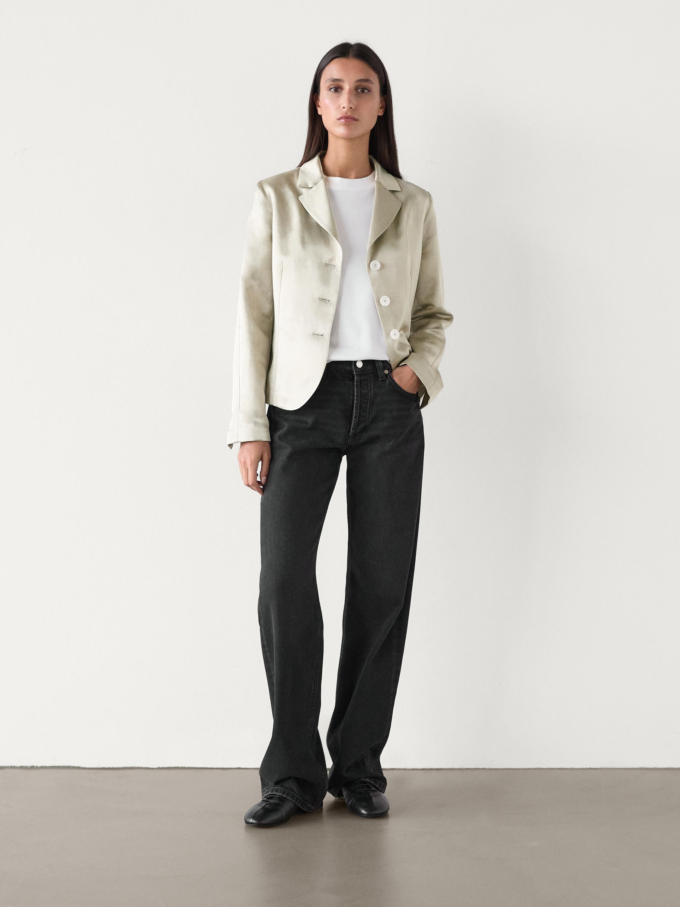 massimo dutti, Fitted Satin Blazer