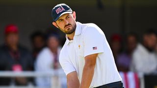 Patrick Cantlay takes a shot in the Presidents Cup