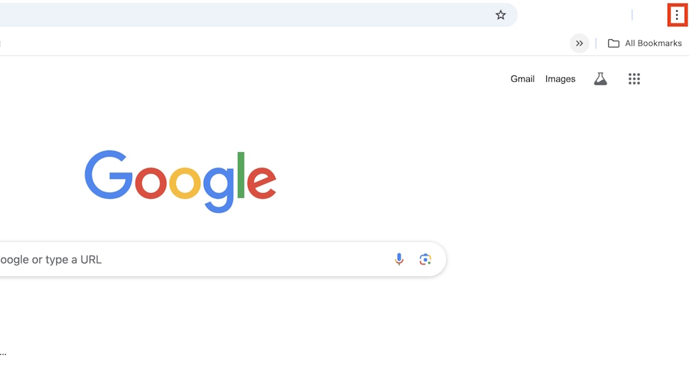 How to click on the More menu on Google Chrome