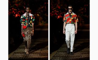 Fruit printed shirts on the Dolce & Gabbana S/S 2020 catwalk