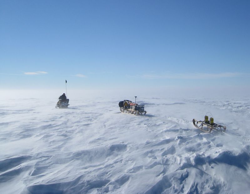 Radar equipment on the West Antarctic Ice Sheet during 2009-2010 fieldwork.