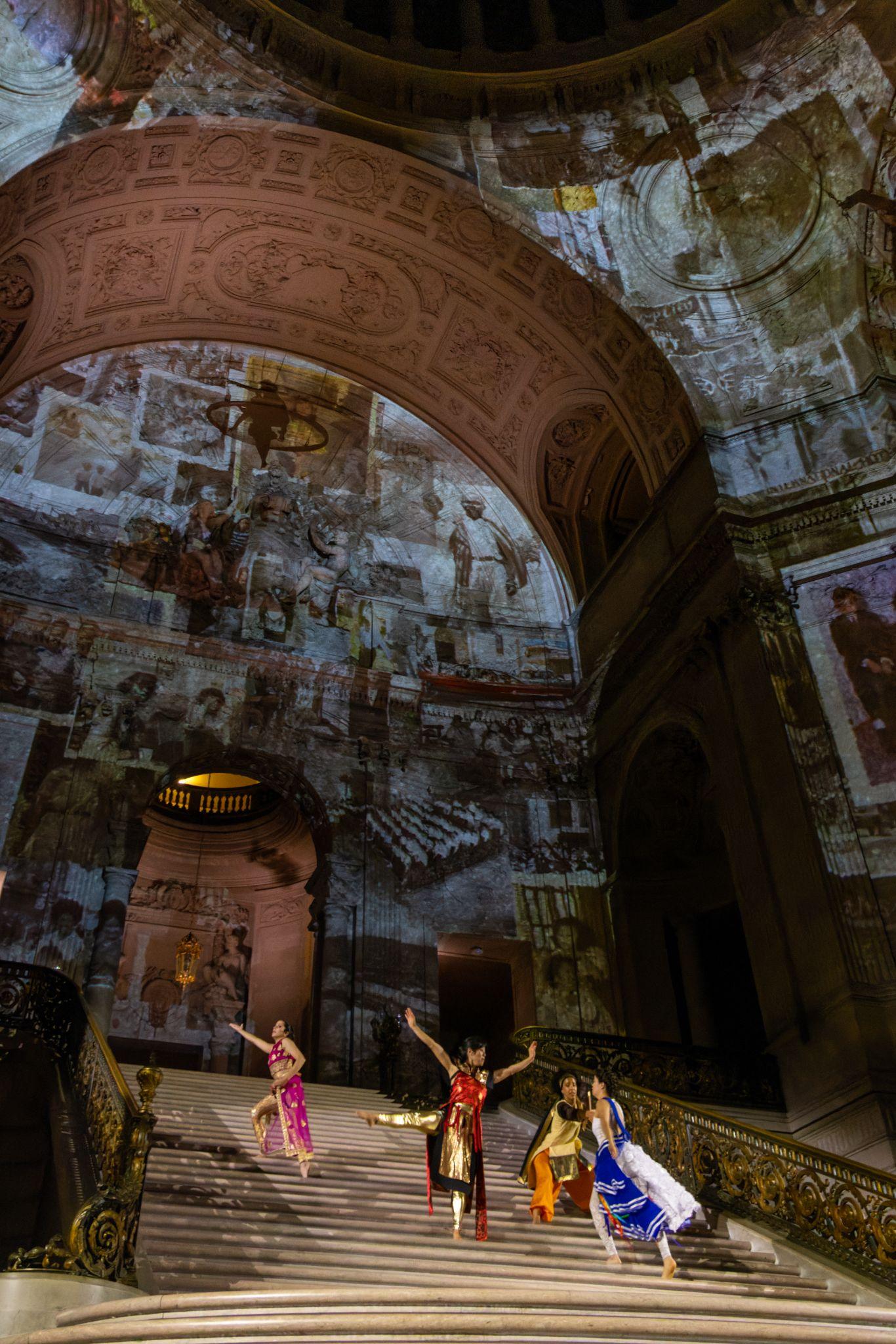 Live immersive digital art installation at a city hall