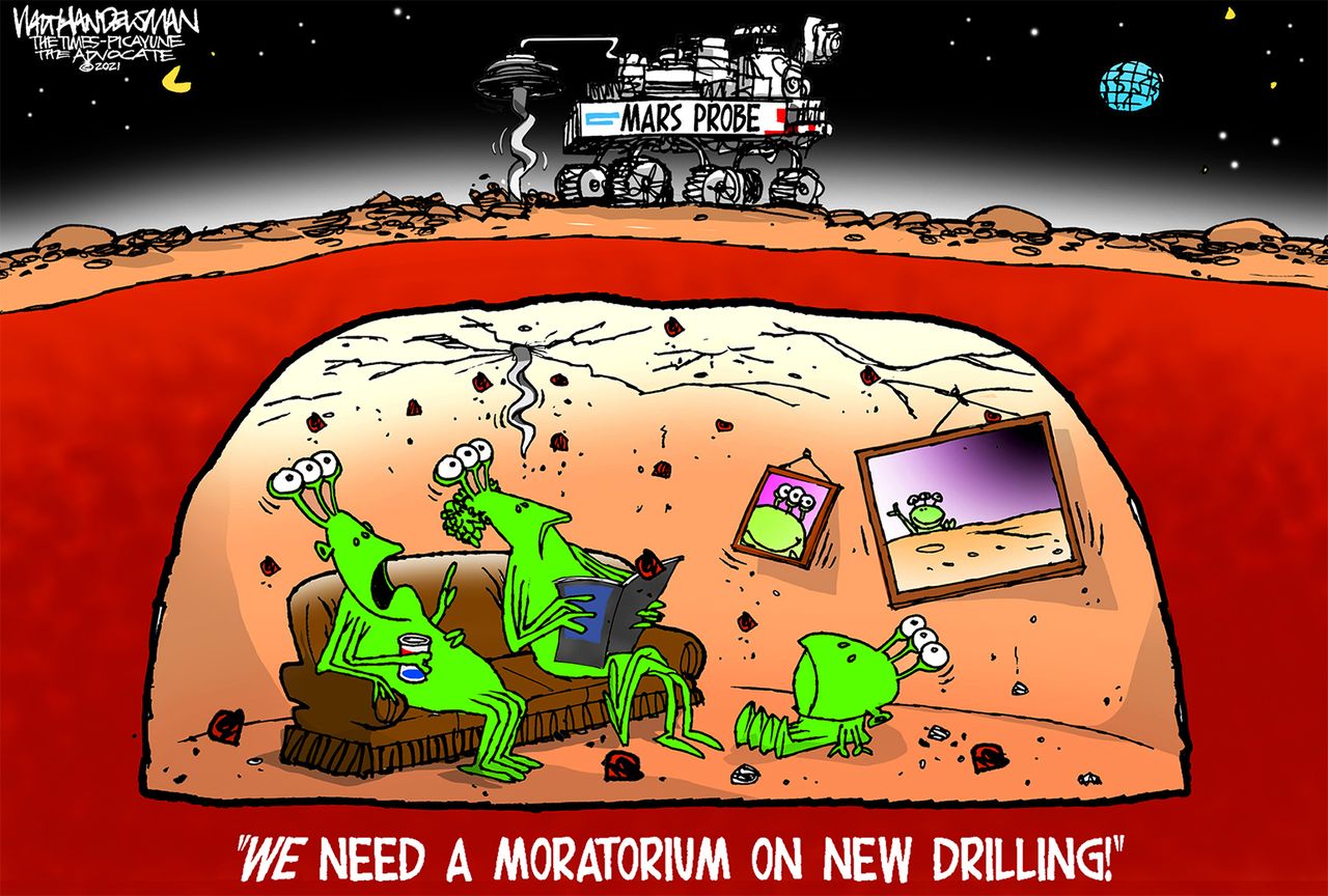 Editorial Cartoon U.S. mars perseverance drilling