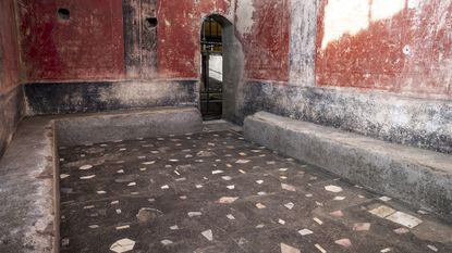 A private bathhouse recently discovered in the Pompeii archeological site