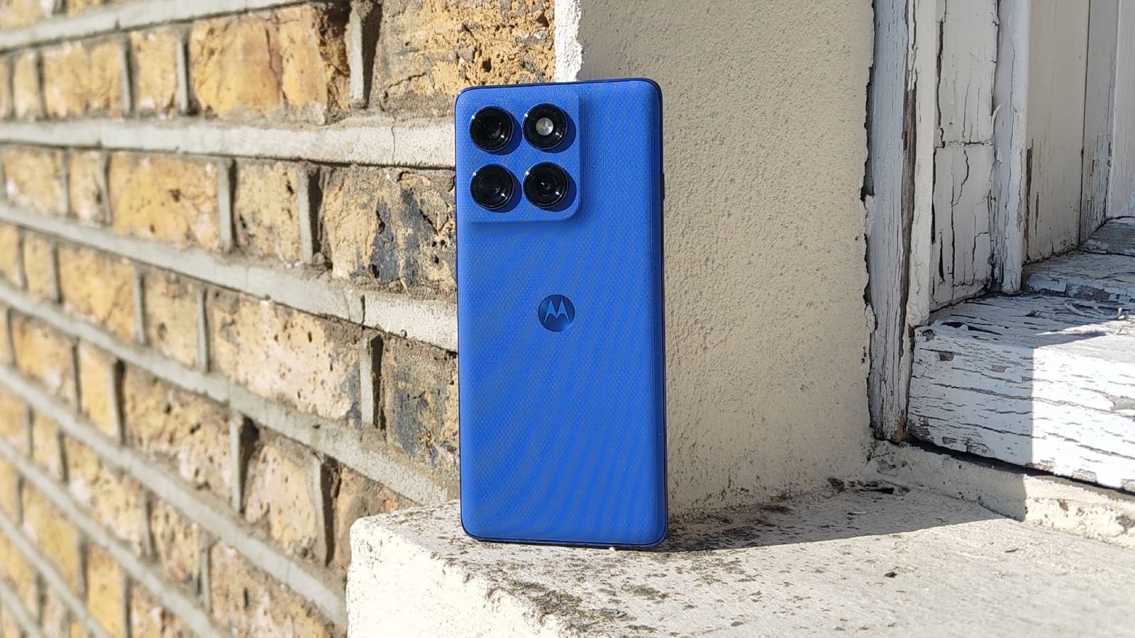 The Motorola Edge 60 Pro on a window sill