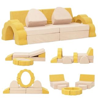 Loaol Kids Couch, Modular Kids Play Couch, 10pcs Kids Sofa Imaginative Climbing Playset for Creative Kids, Toddler to Teen Foam Floor Couch, Girls and Boys Playroom Convertible Sofa, Toddler Couch