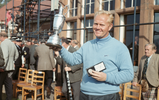 Jack Nicklaus with the Claret Jug after winning the 1966 Open