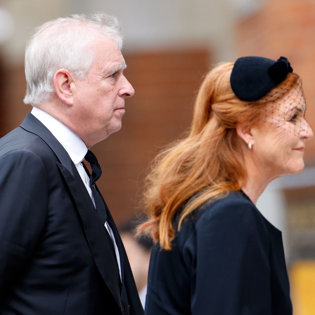 Sarah Ferguson and Prince Andrew wearing black at the Duchess of kent&#039;s funeral