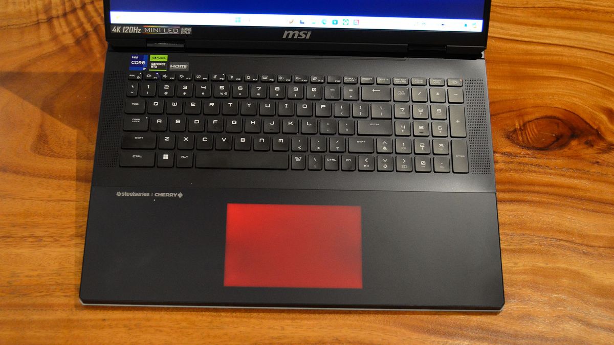 An MSI Titan 18 HX on a table