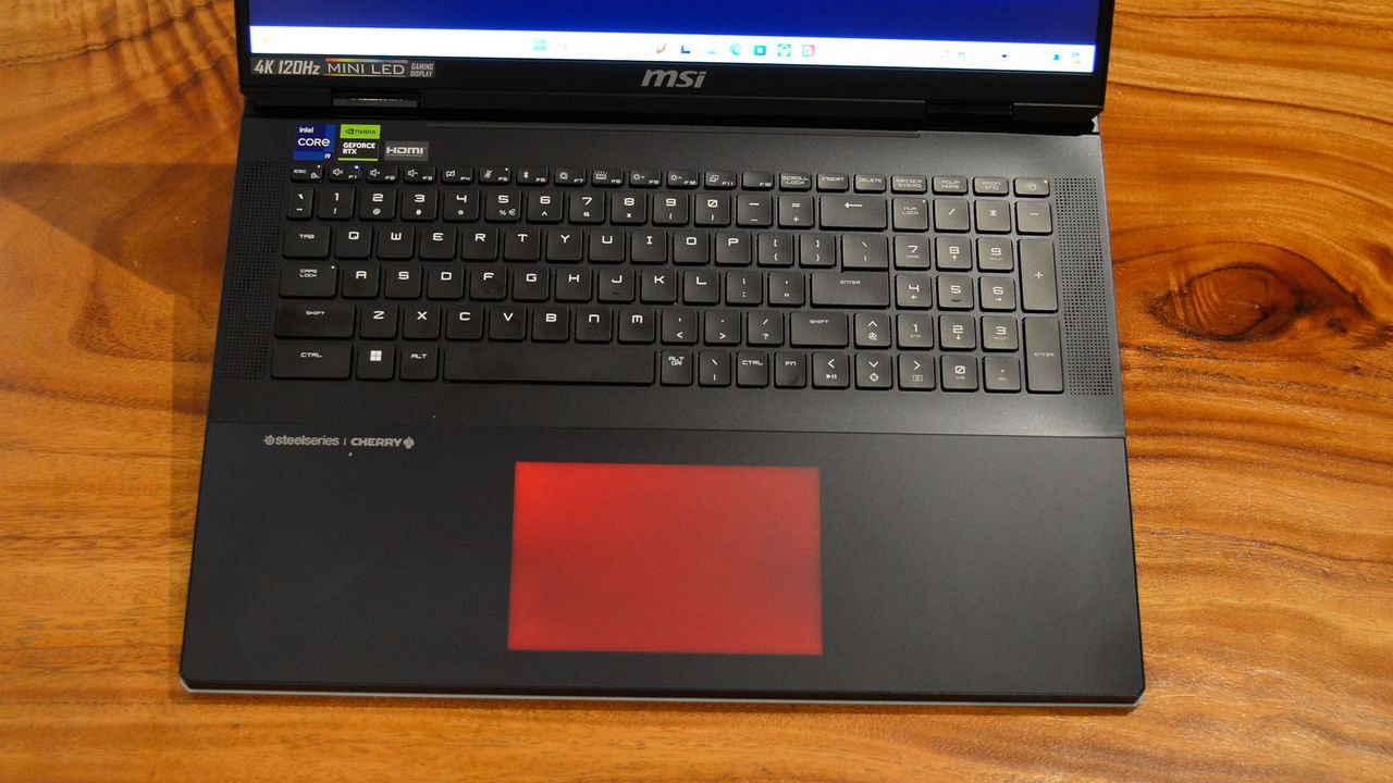 An MSI Titan 18 HX on a table