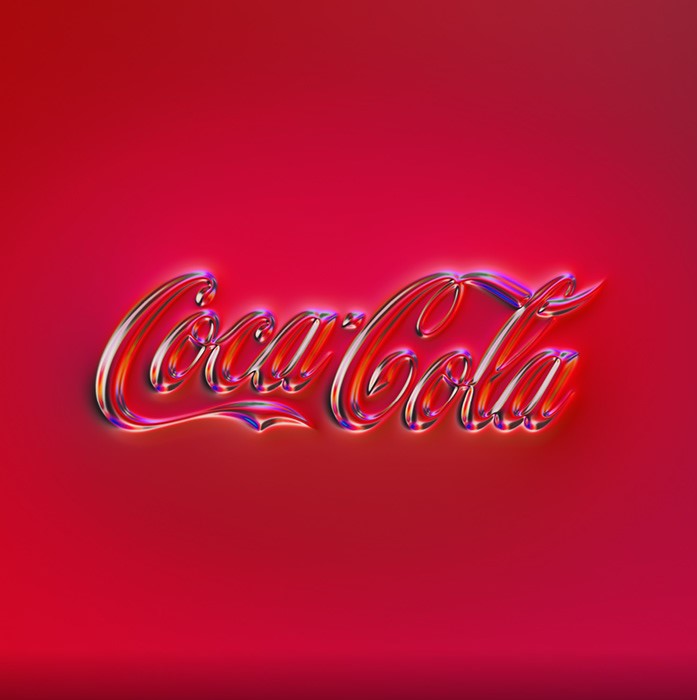 A chrome effect redesign of the Coca Cola logo.