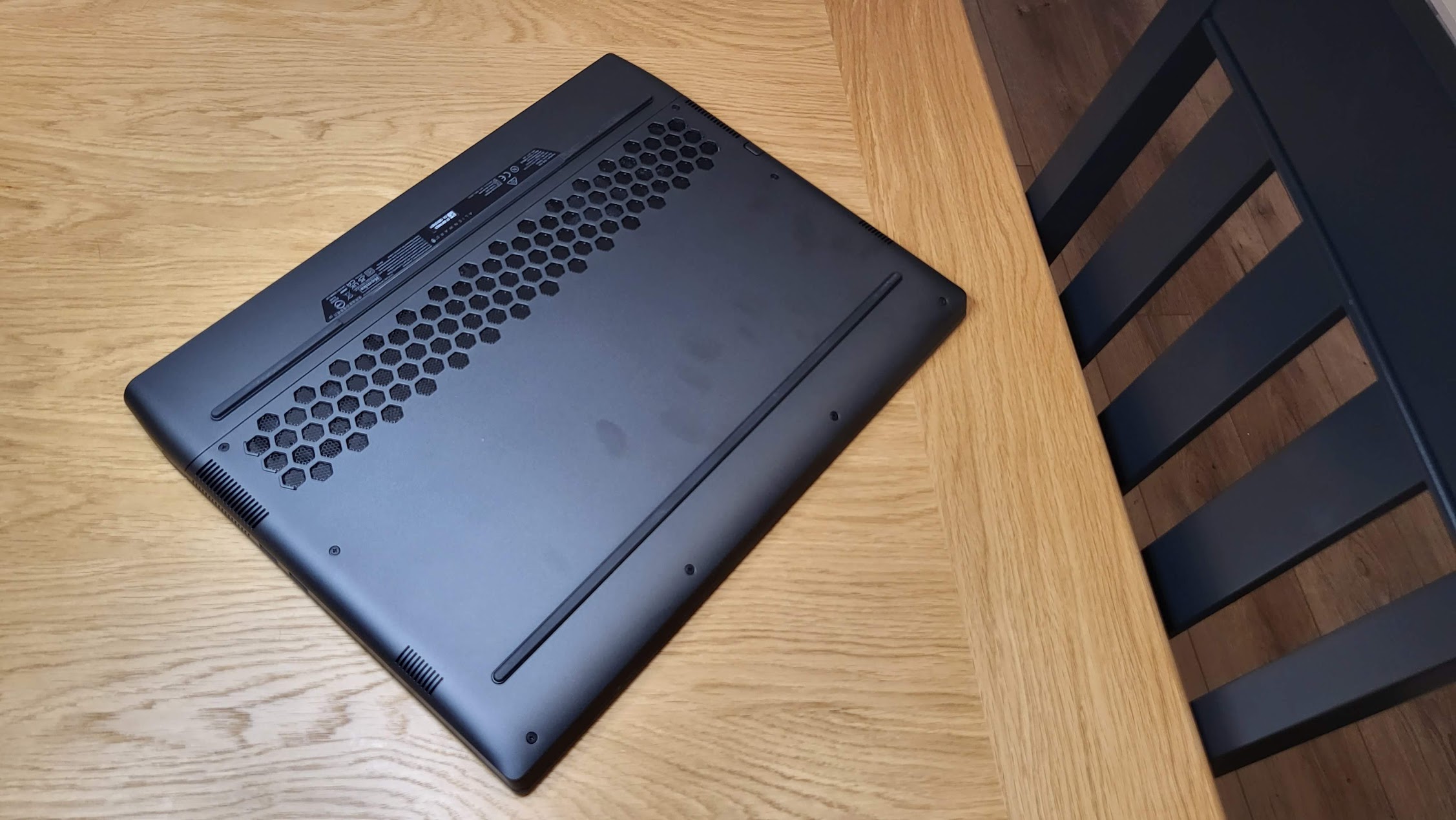 Alienware m17 R5 AMD Advantage test unit on a table